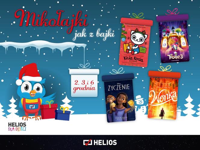 Siedleckie Kino Helios zaprasza na filmową przygodę z okazji mikołajek 2, 3 i 6 grudnia!