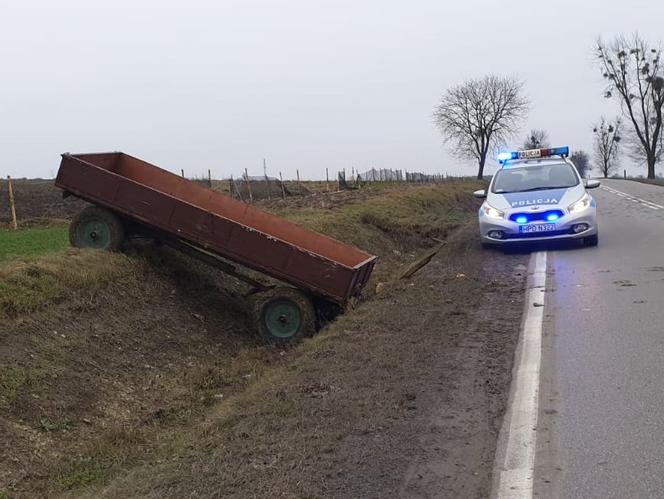 Ciągnik okazał się zbyt narowisty i... uciekł rolnikowi. Mężczyzna był pijany