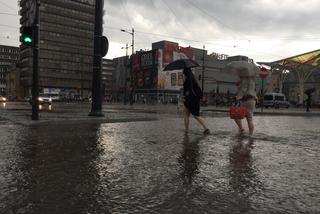 Krajobraz centrum Łodzi po burzy