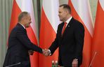 Iskrzy między Donaldem Tuskiem a Karolem Nawrockim