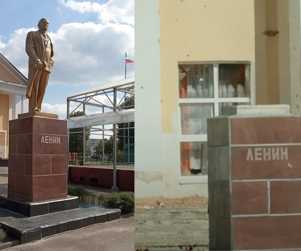 Siły ukraińskie zburzyły pomnik Lenina w Rosji miejscowości Sudża 