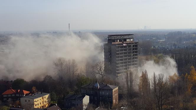 Wyburzanie Szkieletora w Sosnowcu