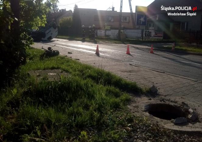 Niebezpieczny wypadek drogowy w Radlinie