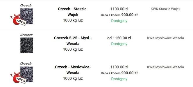 Cennik węgla PGG GRUDZIEŃ 2023
