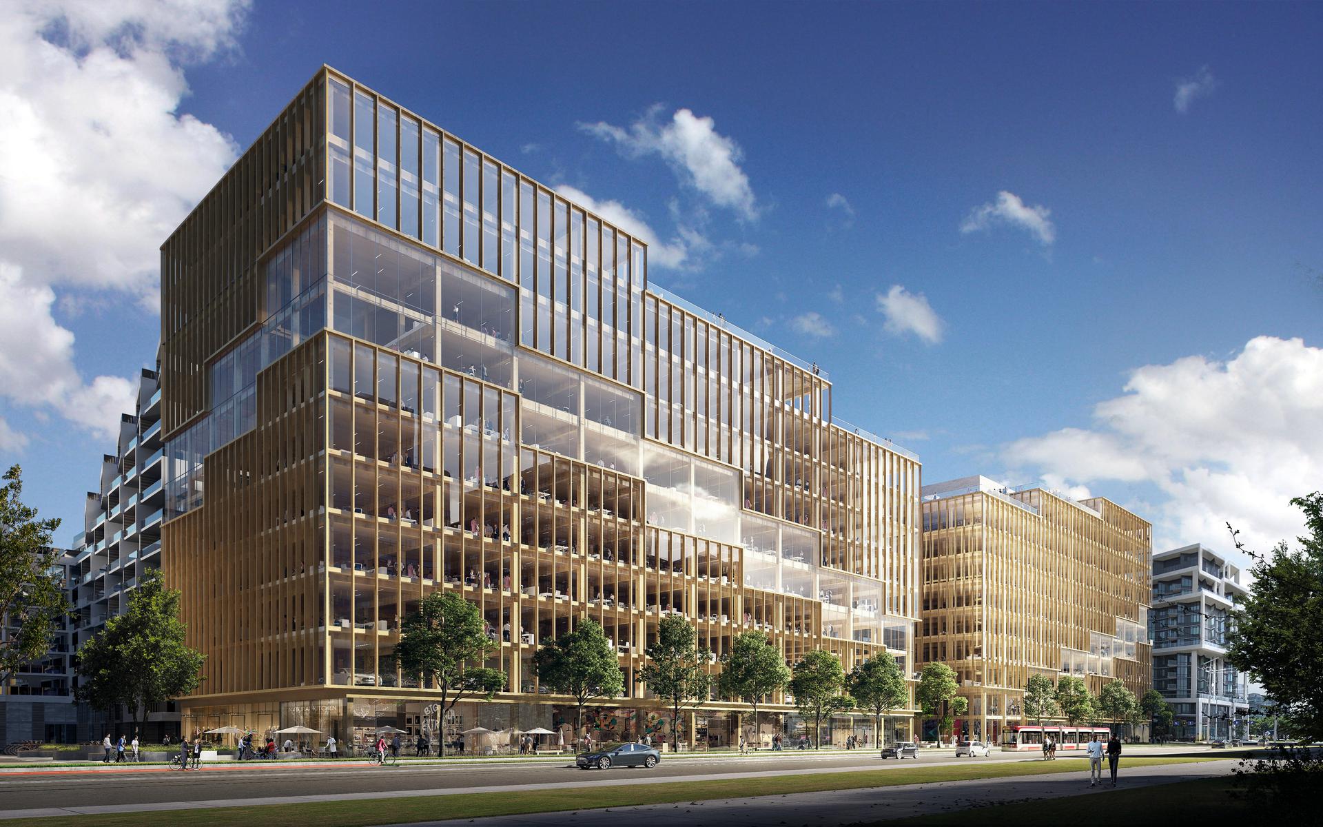 Projekt Budynku biurowego T3 Bayside, Toronto, proj. 3xN, 2019