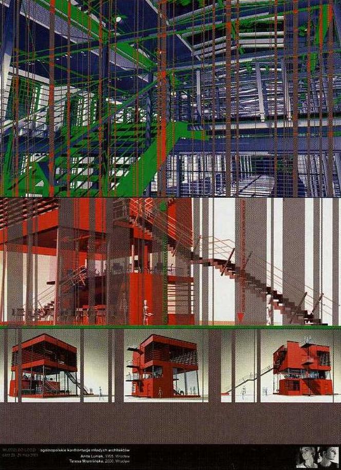 Plansza przygotowana na pierwsze konfrontacje Młodzi do Łodzi. Autorzy: architektki Anita Luniak (dyplom 1995), Teresa Mromlińska (dyplom 2000), Wrocław