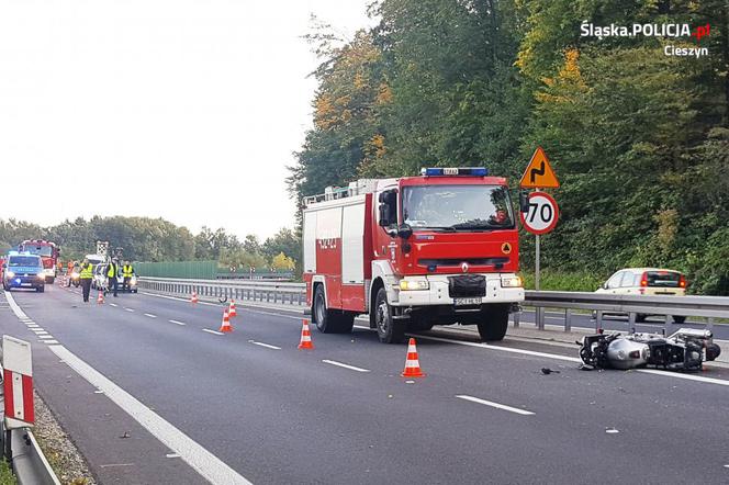 Tragiczny wypadek w Wiślicy. Nie żyje motocyklista [ZDJĘCIA]
