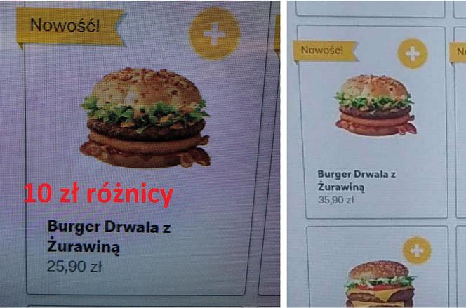 Cena burgera drwala w punkcie McDonald's vs. na lotnisku