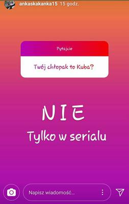 Anna Adamus - Zuzia z serialu Barwy szczęścia na Instagramie o chłopaku