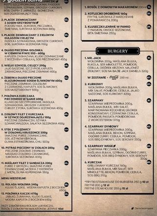 Menu Dworek Carnall