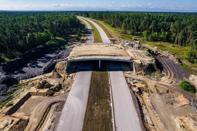 Plac budowy S1 Oświęcim - Dankowice w sierpniu 2024