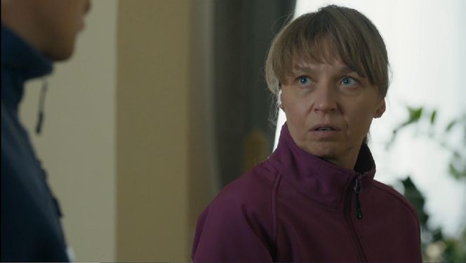 Barwy szczęścia, odcinek 3185. Majak (Łukasz Borkowski), Krystyna Szymańska (Agata Pruchniewska)