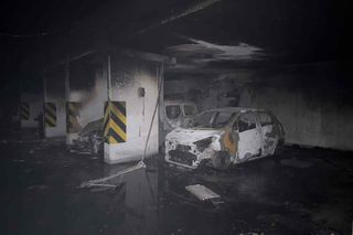 Pożar w garażu w Ząbkach