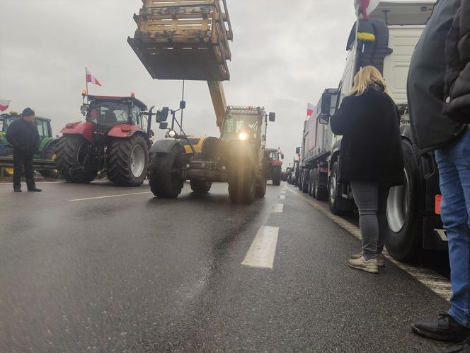 Protest rolników w Elblągu na S7