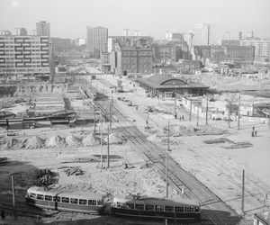 Budowa dworca Warszawa Centralna na początku lat 70.
