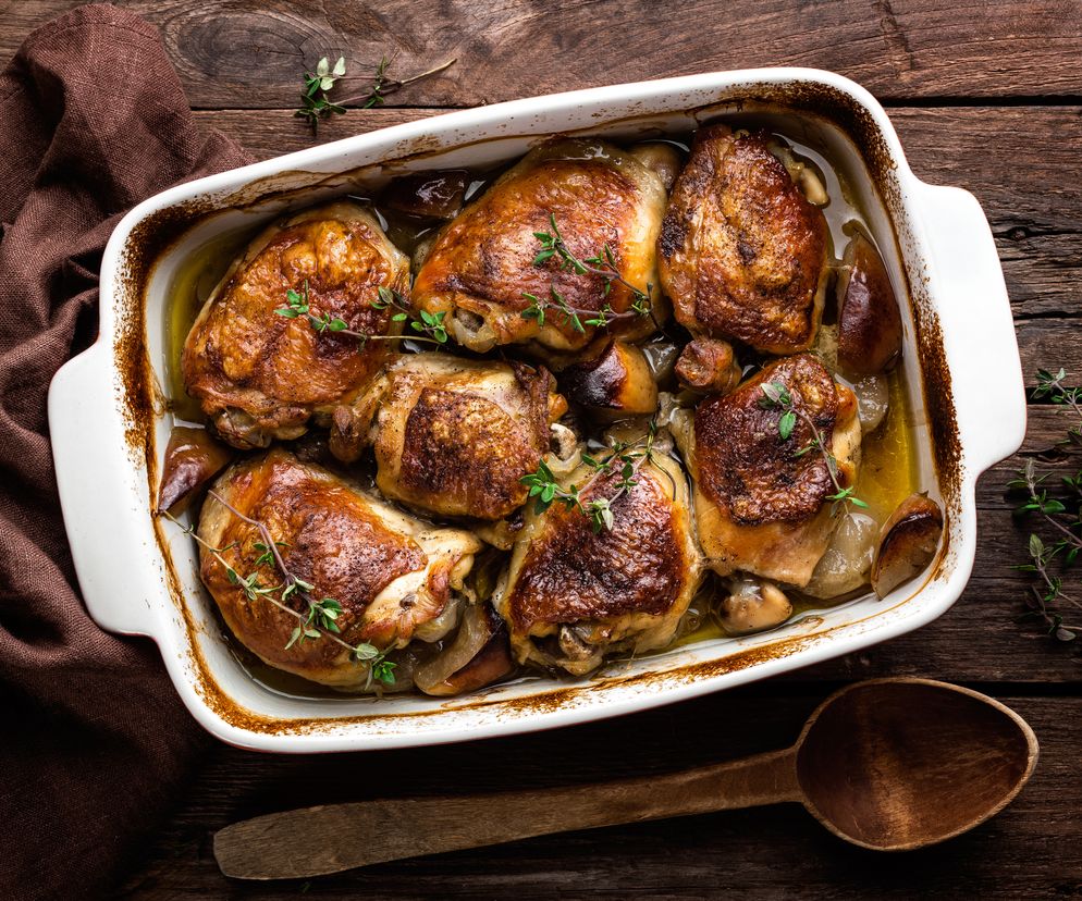 Udka kurczaka pieczone z miodem i musztardą