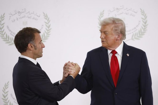 Emmanuel Macron i Donald Trump w Sharm el-Sheikh