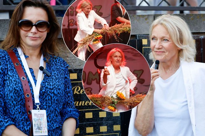 Cała na biało Maria Pakulnis szaleje z sierpem w Lubomierzu. Renata Dancewicz tym razem na spokojnie