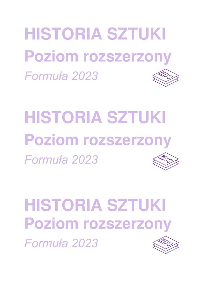 Matura 2025 historia sztuki - arkusz CKE 14.05.2025 - Formuła 2023
