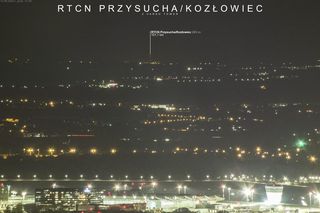 Radiowo-Telewizyjne Centrum Nadawcze w Kozłowcu widziane z Warszawy