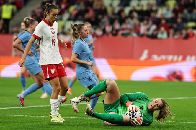 Marta Nawrocka na meczu Polska - Holandia
