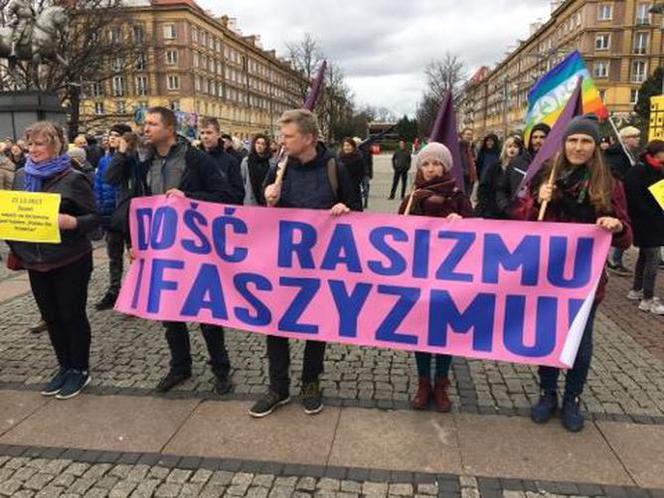 Protest przeciwko faszyzmowi i rasizmowi w Szczecinie