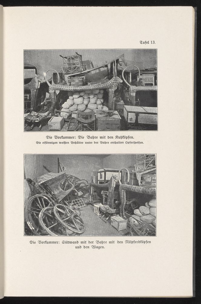 Fotografie z przetłumaczonej na niemiecki książki Howarda Cartera " The tomb of Tut-ankh-Amon", 1924