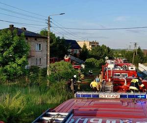 Pożar domu w Rudkach w gminie Nowa Słupia