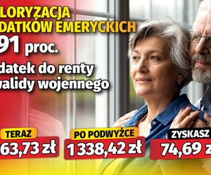 Waloryzacja dodatków emeryckich 5,91 proc.