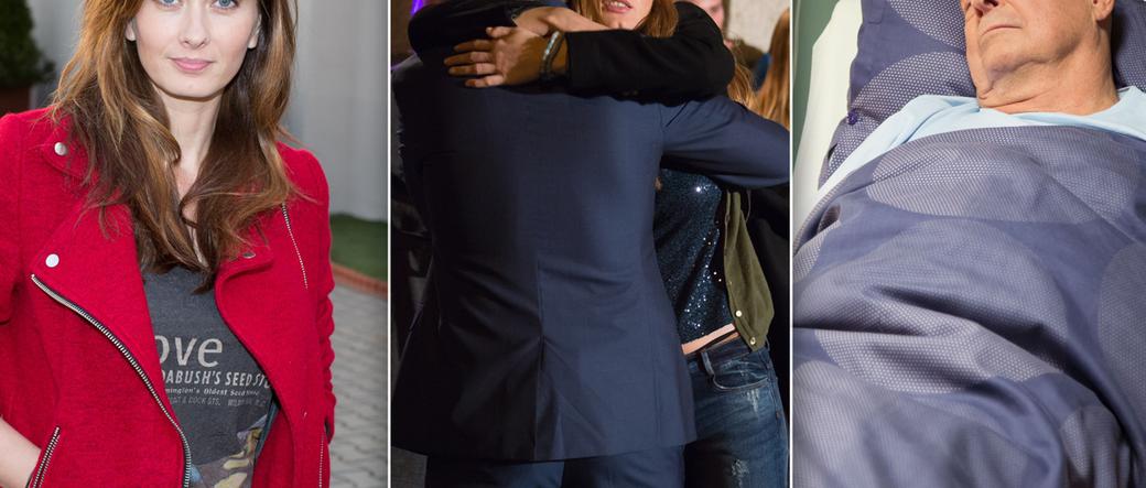 Na dobre i na złe. Lena (Anita Sokołowska), Wiktoria (Katarzyna Dąbrowska), Stefan Tretter (Piotr Garlicki)