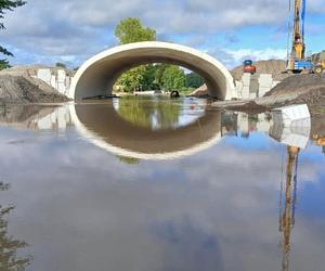 Zalany plac budowy odc. S1 Dankowice - Bielsko-Biała