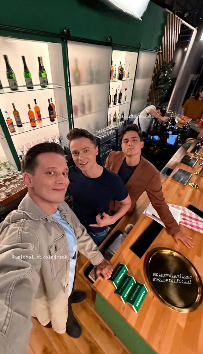 Pierwsza miłość. Borys (Patryk Cebulski), Piotrek (Michał Mikołajczak), Krystian (Patryk Pniewski)