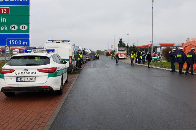 Kontrola sanitarna na granicy w Kołbaskowie