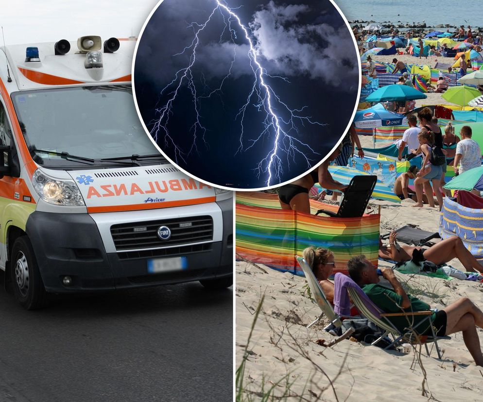 Trzy kobiety odniosły obrażenia, w tym dwie ciężkie, w wyniku uderzenia pioruna na plaży