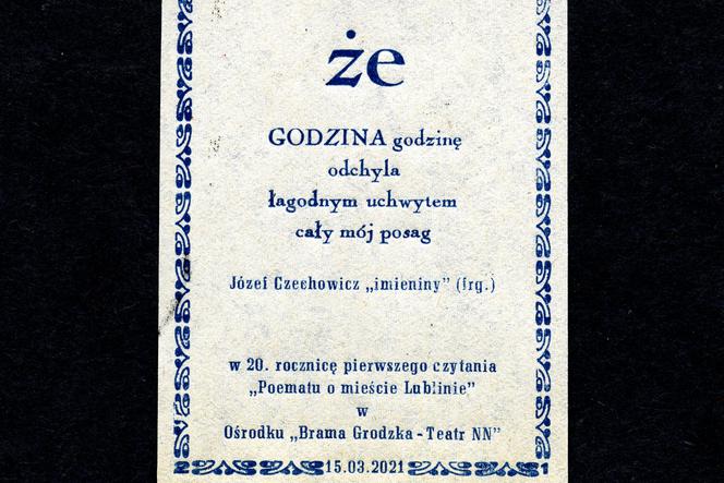Czytanie Czechowicza - plakat 