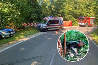 Tragiczny wypadek pod Złotym Stokiem. Motocyklista z Wrocławia roztrzaskał się na drzewie 