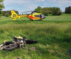 Powiat siedlecki: wypadek pijanego motocyklisty w miejscowości Sosna Kicki w gminie Suchożebry