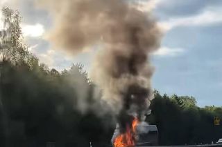 Autobus spłonął na A4. Dantejskie sceny na Opolszczyźnie