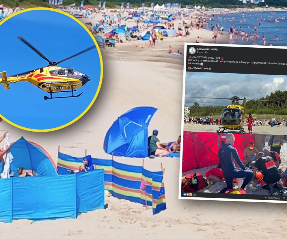 Na plaży rozegrała się dramatyczna walka o życie tonącego mężczyzny. Reanimacja trwała półtorej godziny