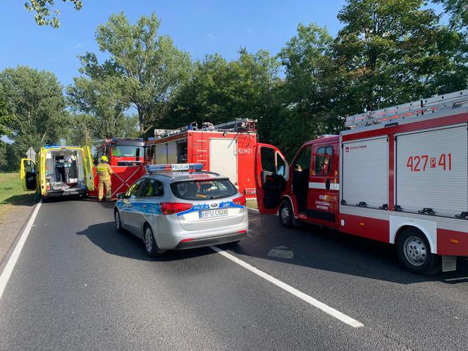 Wypadek pod Gnieznem. Motocyklista reanimowany na drodze