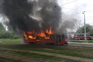 Pożar tramwaju w Chorzowie