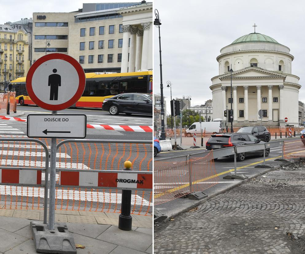 Zaasfaltują Plac Trzech Krzyży żeby go za kilka lat znów rozkopać 