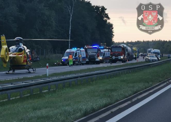 Chrzanów: Wypadek na A4! W akcji LPR, cztery osoby ranne