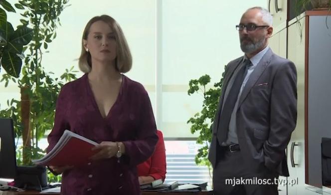 M jak miłość odcinek 1560. Adam Werner (Jacek Kopczyński), Kamila (Anna Gorajska)