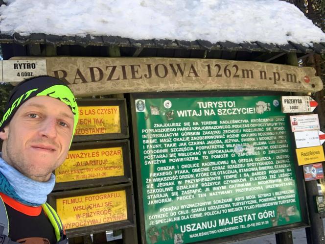 Paweł Pabian w rekordowym czasie pokonał Główny Szlak Beskidzki w zimowych warunkach