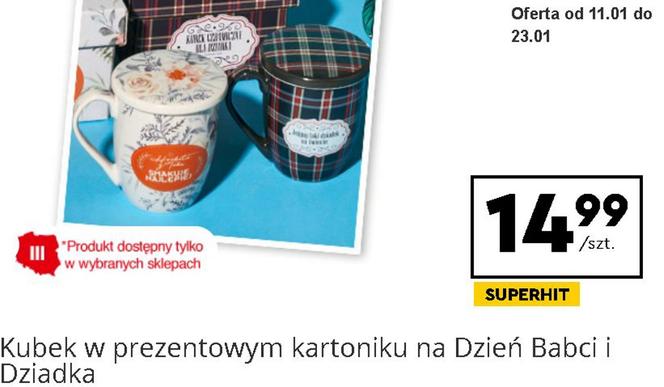Kubek w prezentowym kartoniku na Dzień Babci i Dziadka