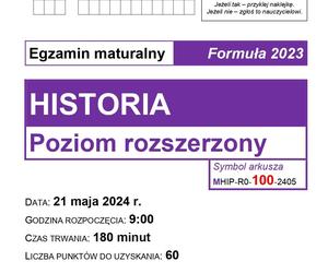 Matura historia rozszerzona 2024. ARKUSZE CKE, ZADANIA, ODPOWIEDZI, PDF DO POBRANIA