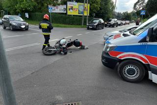 Wypadek w Starachowicach. Potrącony motocyklista zabrany do szpitala[ZDJĘCIA]