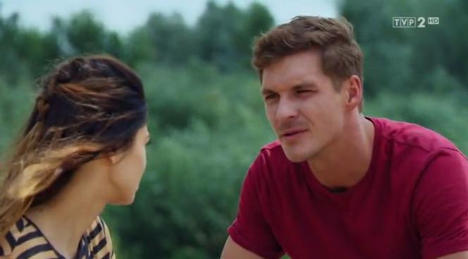 M jak miłość odc. 1397. Iza (Adriana Kalska), Marcin (Mikołaj Roznerski)