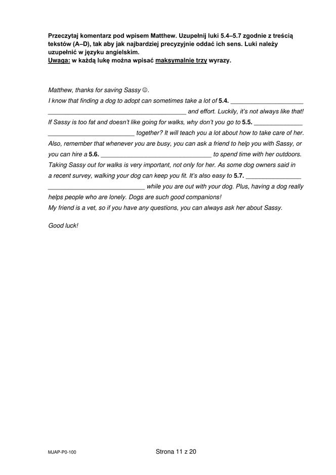 Matura próbna CKE angielski grudzień 2022